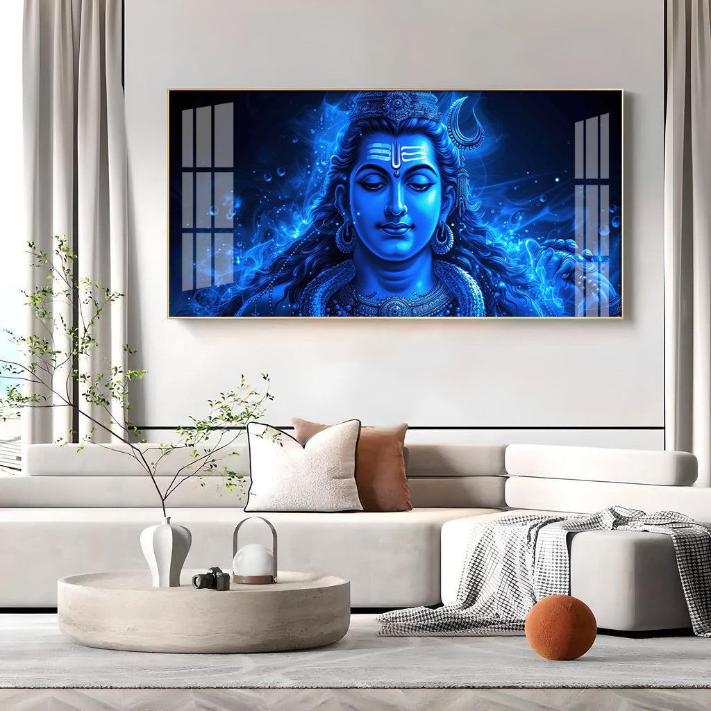 Lord Shiv Shakti Aura Premium Acrylic Horizontal Wall Art