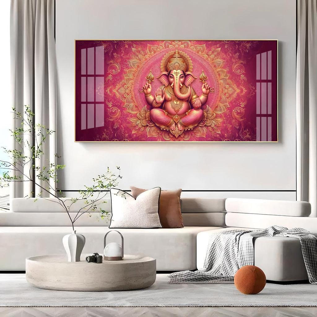 Lord Ganesha Giving Blessing Premium Acrylic Horizontal Wall Art
