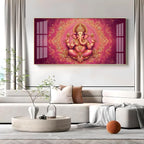 Lord Ganesha Giving Blessing Premium Acrylic Horizontal Wall Art