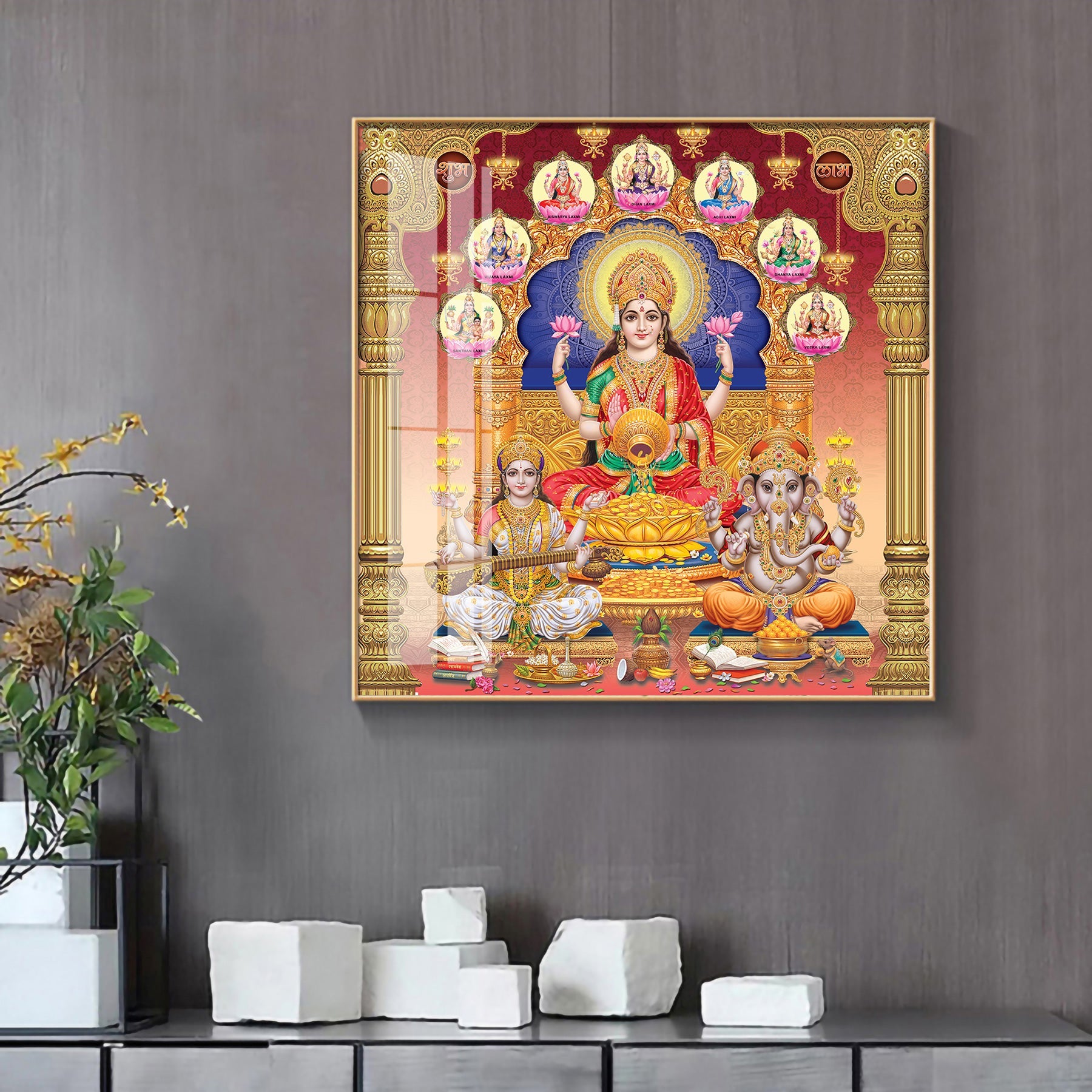 Deitic Symphony Premium Acrylic Square Wall Art