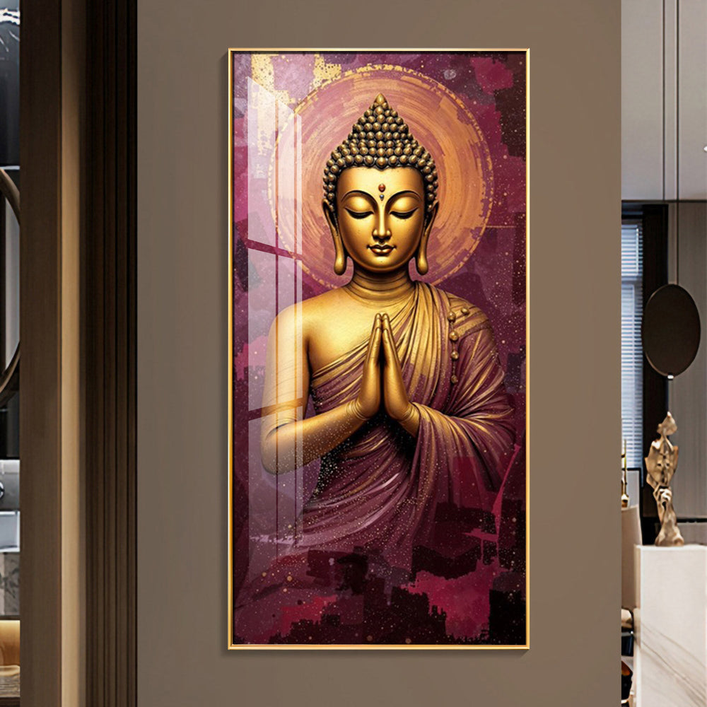 Buddha Is Praying Premium Acrylic Vertical Wall Art