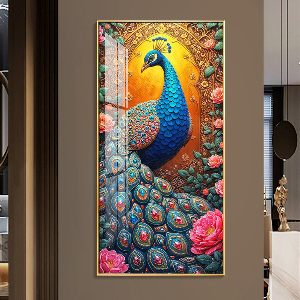 The Peacock Canvas Premium Acrylic Vertical Wall Art