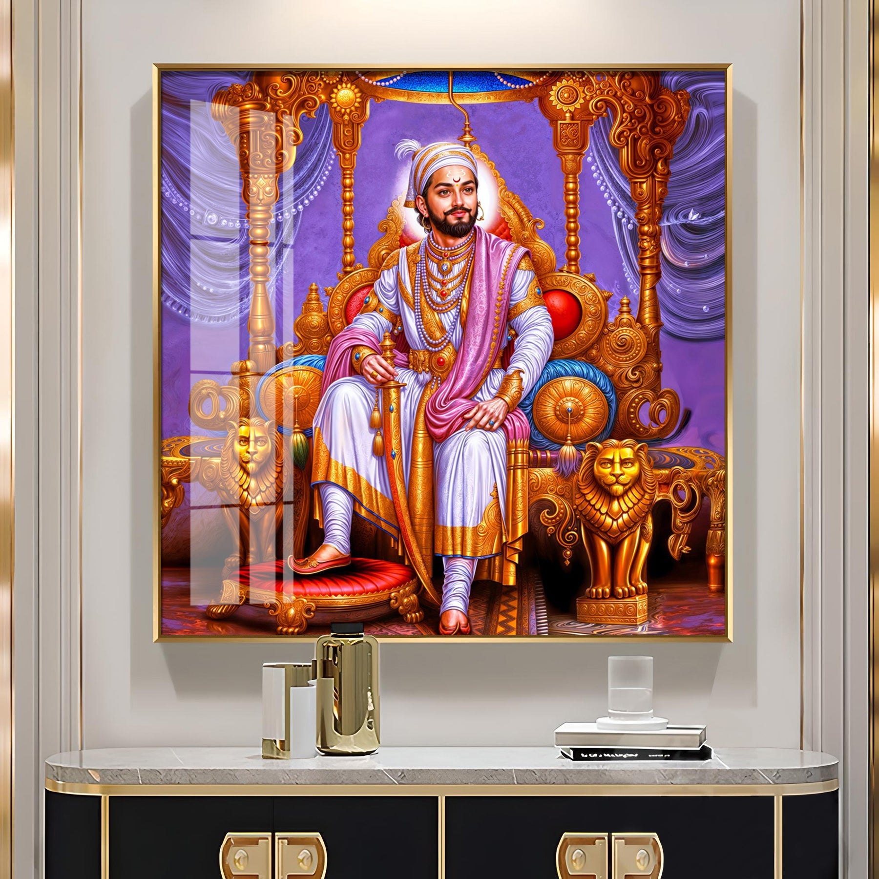 Shivaji Maharaj The Royal Premium Acrylic Square Wall Art