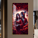 Krishna & Radha Affection Premium Acrylic Vertical Wall Art