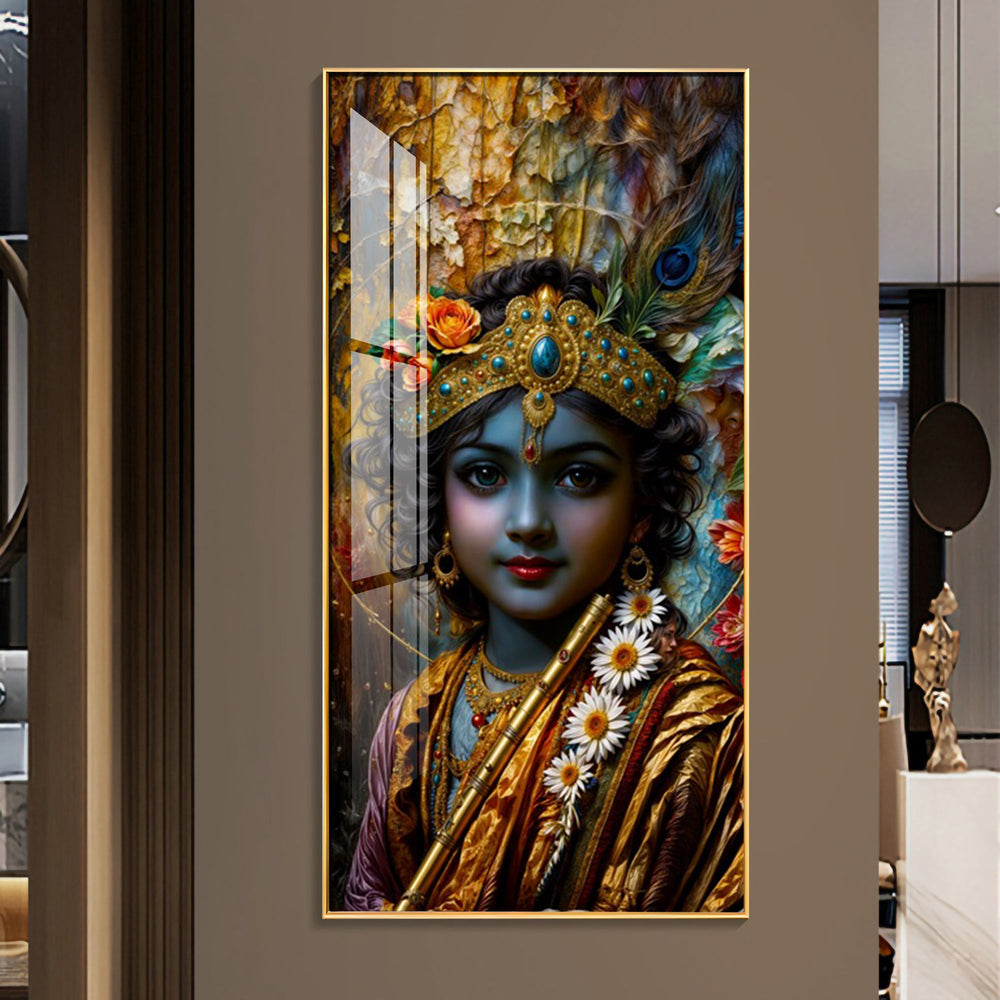 Krishna Essence Premium Acrylic Vertical Wall Art