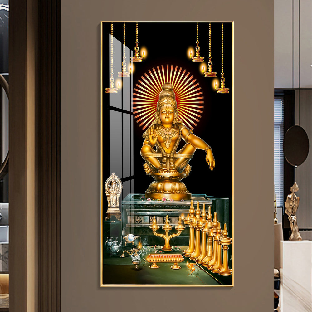 Lord Ayyappa Swamy Premium Acrylic Vertical Wall Art