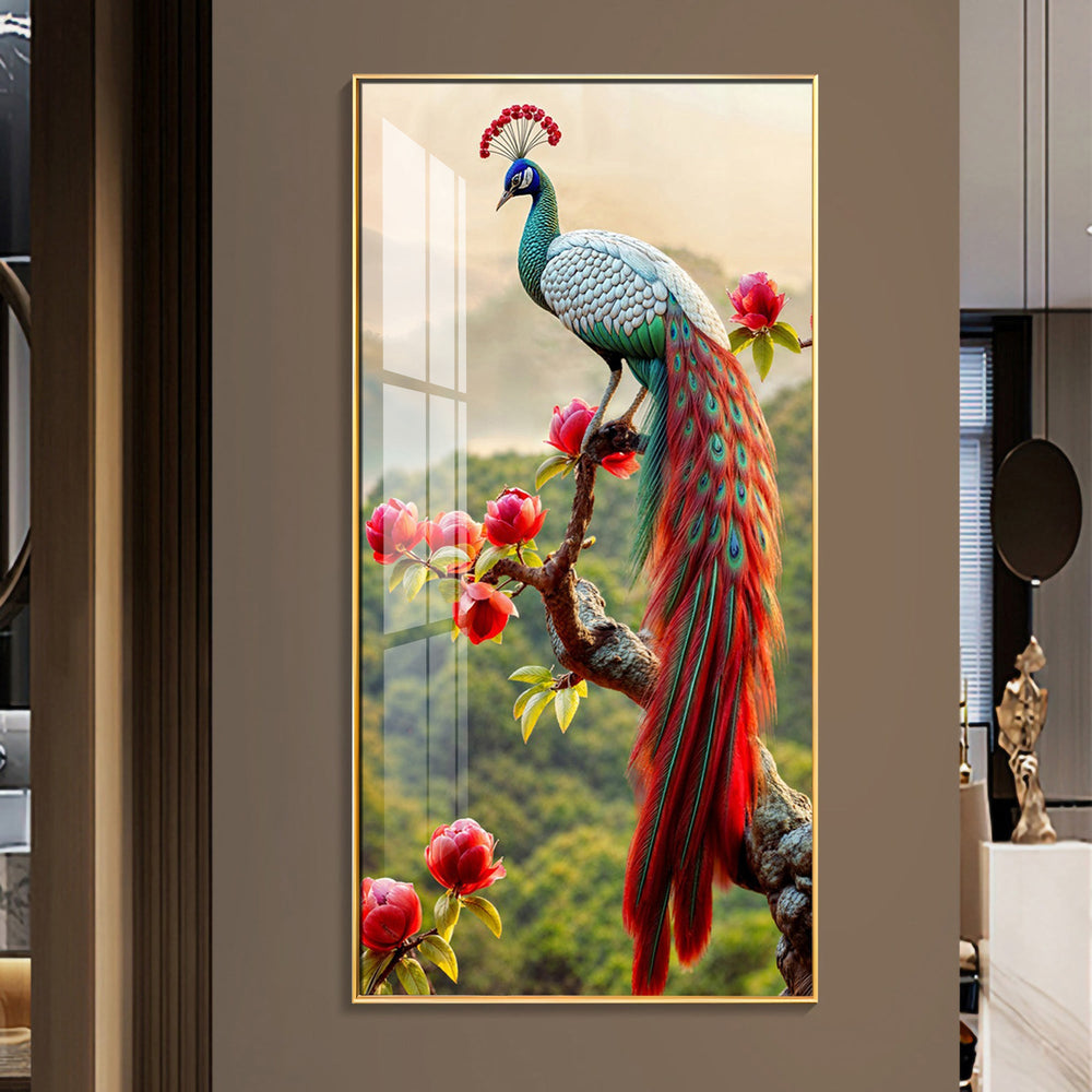 The Peacock Artistry Premium Acrylic Vertical Wall Art