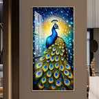 Peacock Majesty Premium Acrylic Vertical Wall Art