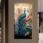 Majestic Peacock Art Premium Acrylic Vertical Wall Art