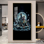 Majestic Shiva And Shakti Premium Acrylic Vertical Wall Art