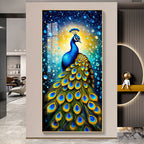 Peacock Majesty Premium Acrylic Vertical Wall Art