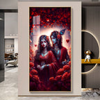 Krishna & Radha Affection Premium Acrylic Vertical Wall Art