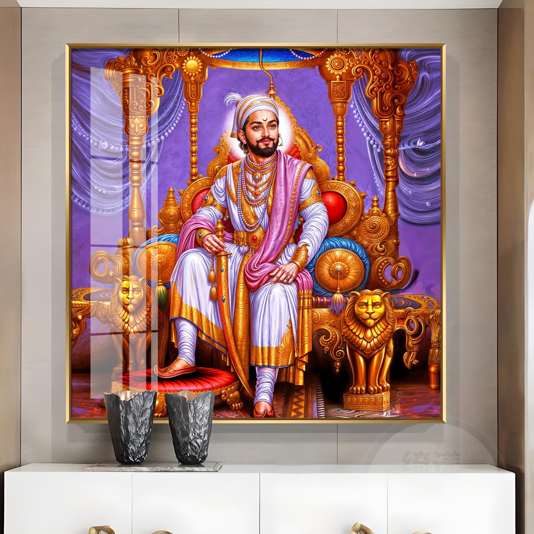 Shivaji Maharaj The Royal Premium Acrylic Square Wall Art