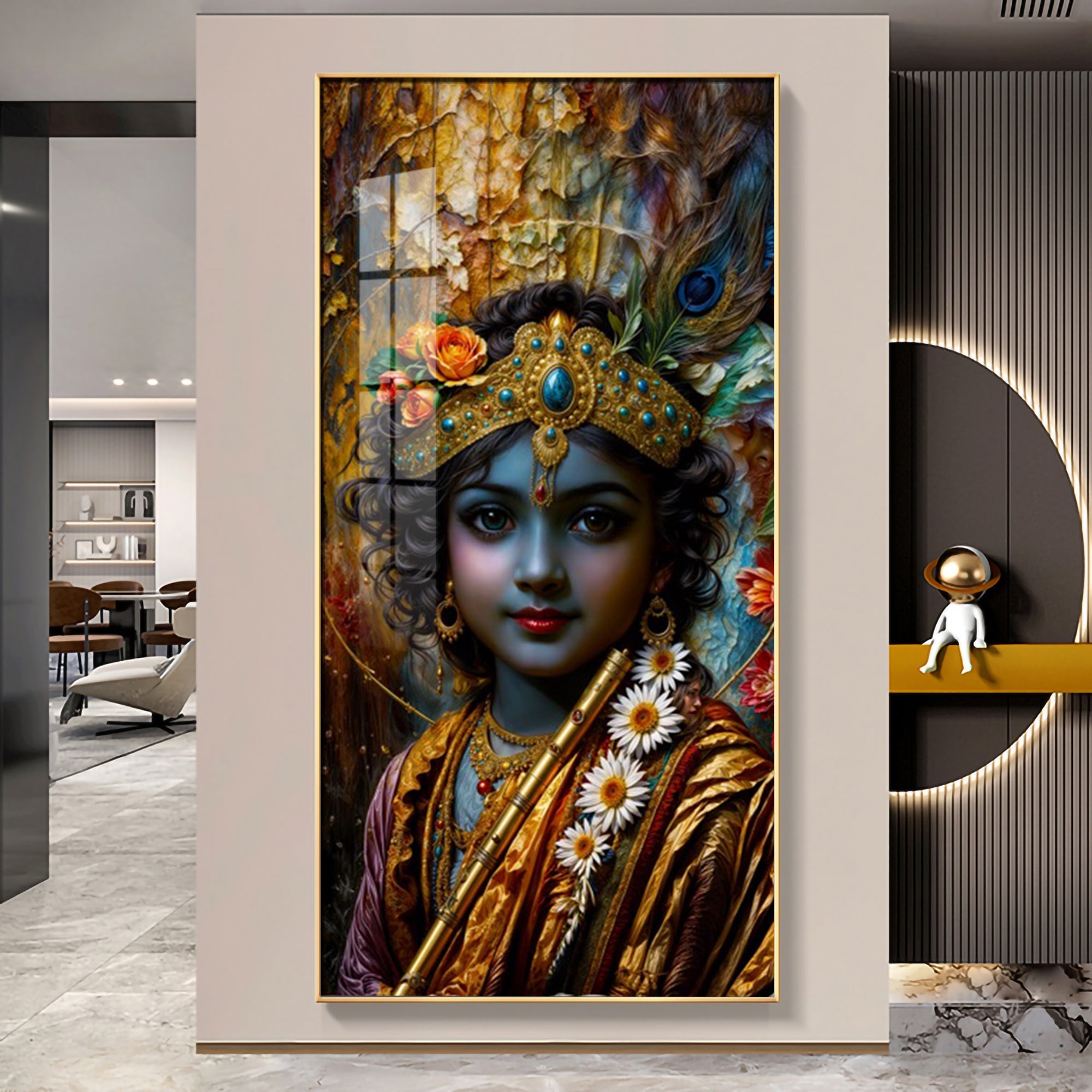 Krishna Essence Premium Acrylic Vertical Wall Art