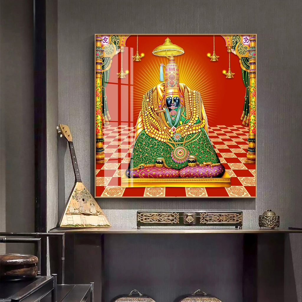 Shri Tulja Bhavani Premium Acrylic Square Wall Art