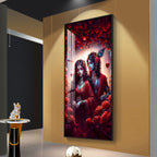 Krishna & Radha Affection Premium Acrylic Vertical Wall Art