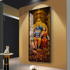 Devotion Of Hanuman Premium Acrylic Vertical Wall Art