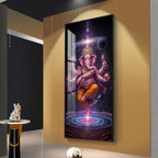 Ganesha's Celestial Embrace Premium Acrylic Vertical Wall Art