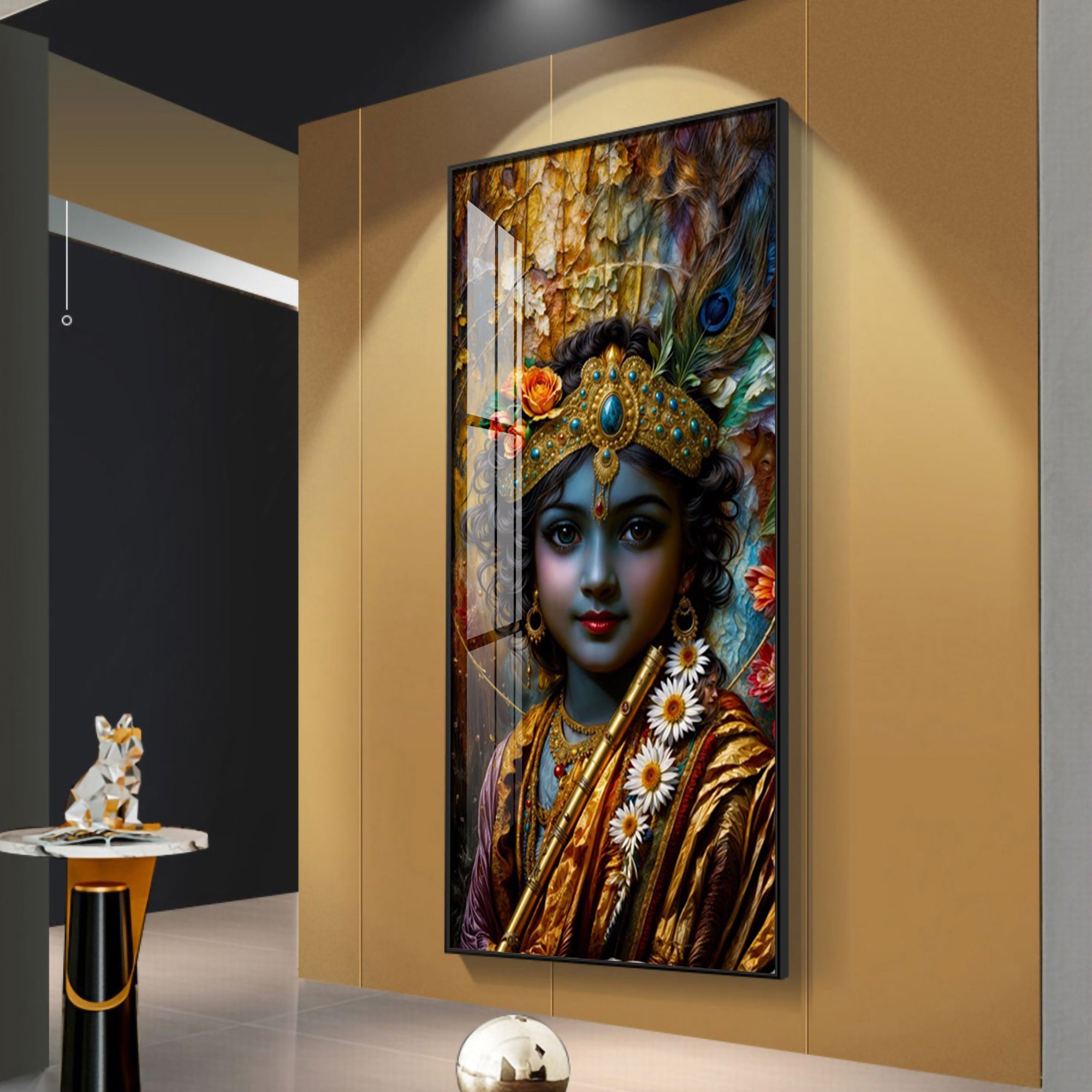 Krishna Essence Premium Acrylic Vertical Wall Art
