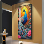 The Peacock Canvas Premium Acrylic Vertical Wall Art