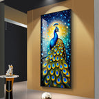 Peacock Majesty Premium Acrylic Vertical Wall Art