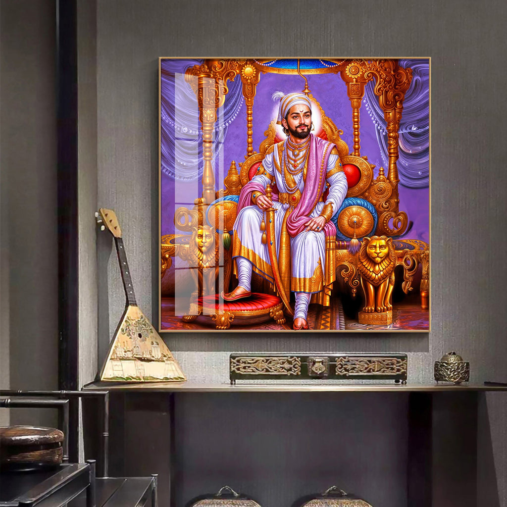 Chhatrapati Shivaji Maharaj Premium Acrylic Square Wall Art