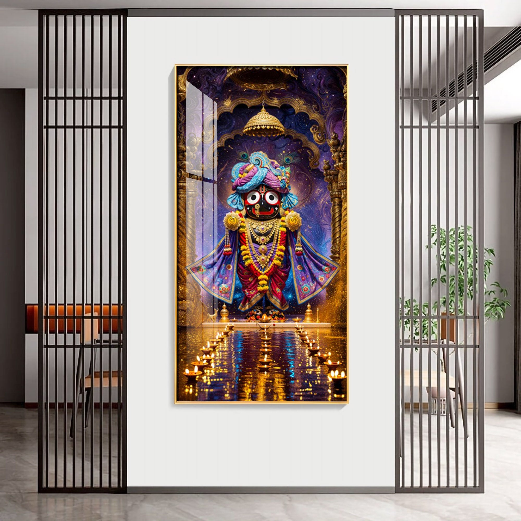 Lord Jagannath Portrait Premium Acrylic Vertical Wall Art