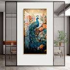 Majestic Peacock Art Premium Acrylic Vertical Wall Art