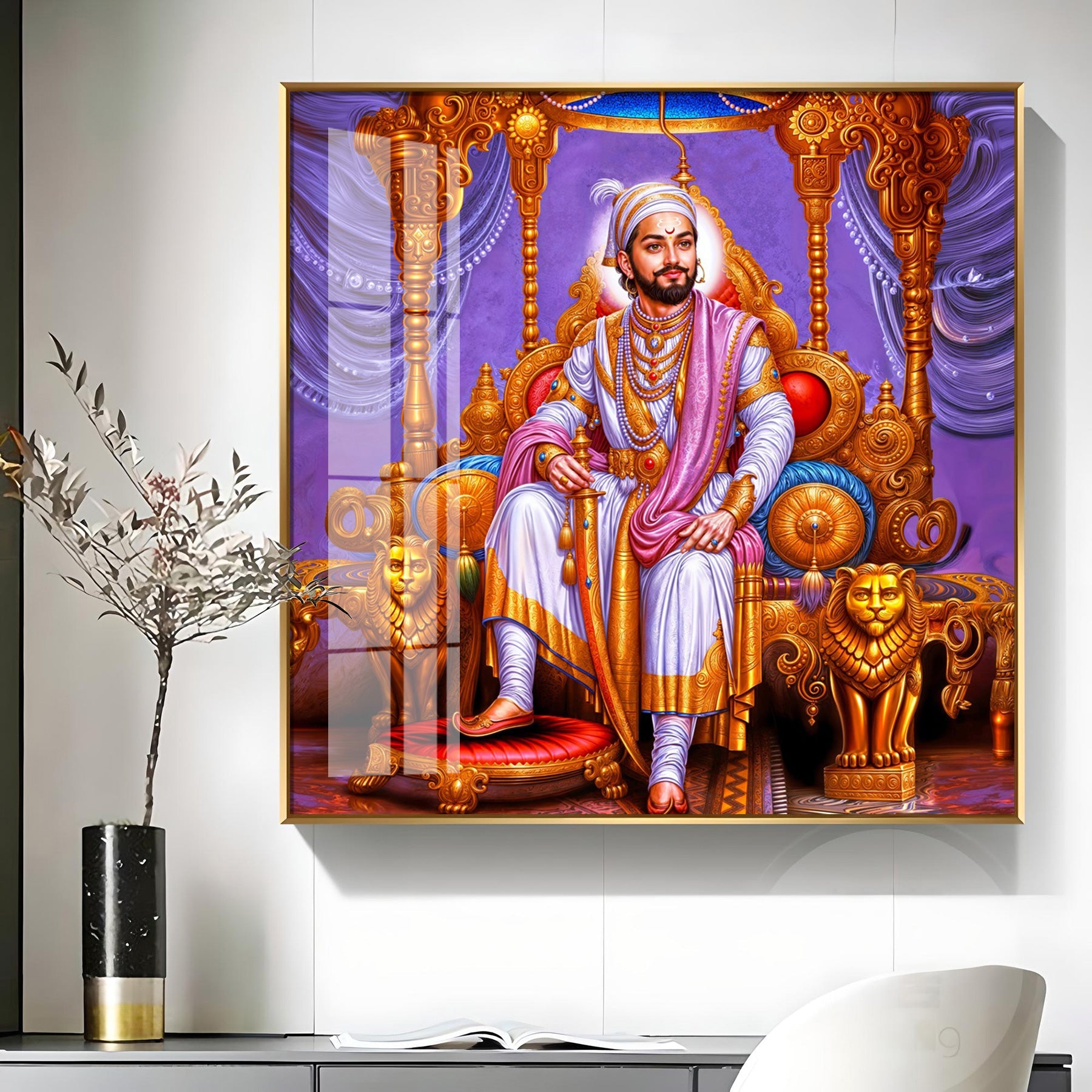 Shivaji Maharaj The Royal Premium Acrylic Square Wall Art