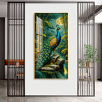 Forest Peacock Premium Acrylic Vertical Wall Art