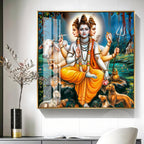 Lord Dattatreya Premium Acrylic Square Wall Art