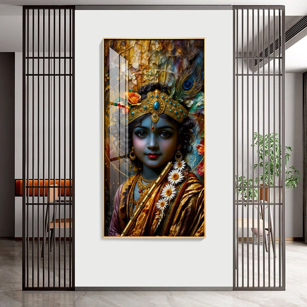 Krishna Essence Premium Acrylic Vertical Wall Art