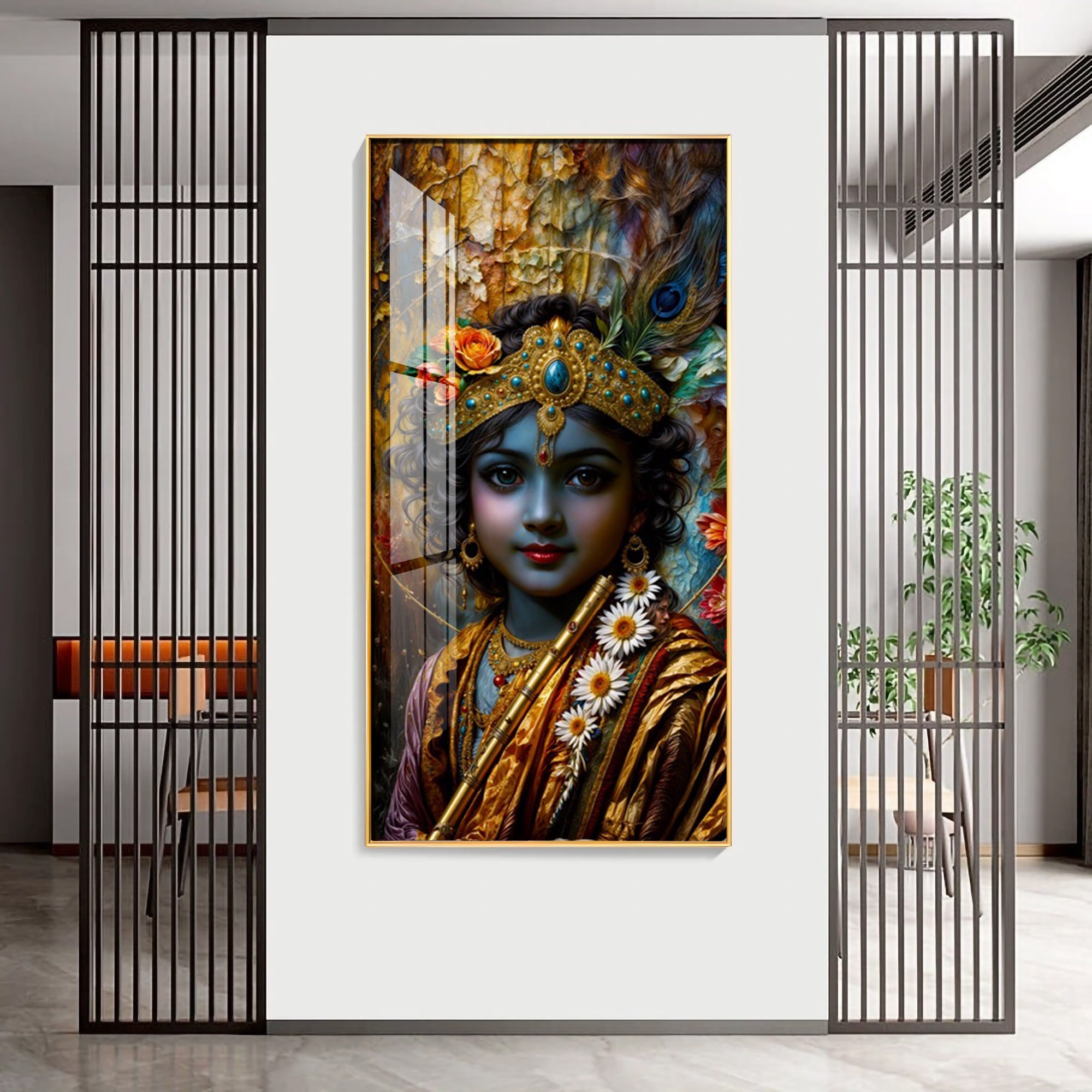 Krishna Essence Premium Acrylic Vertical Wall Art