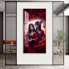 Krishna & Radha Affection Premium Acrylic Vertical Wall Art