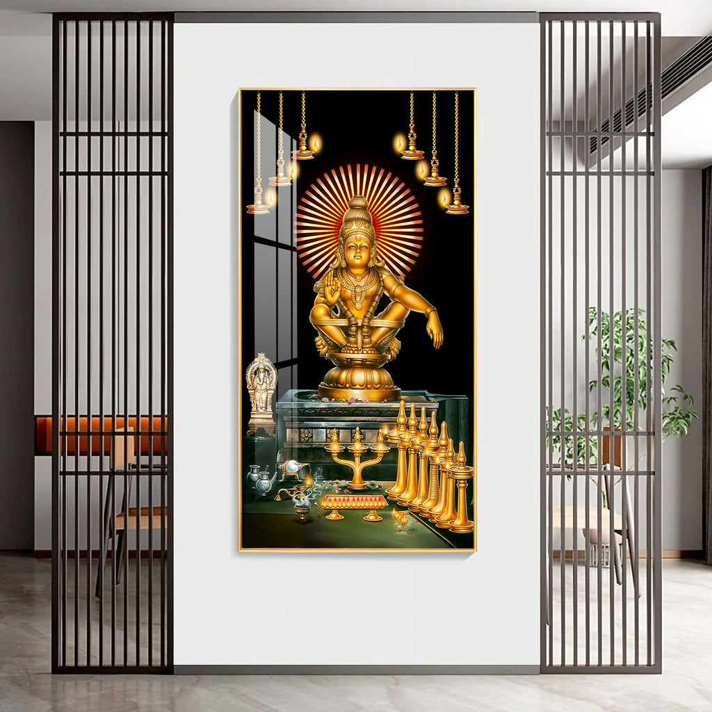 Lord Ayyappa Swamy Premium Acrylic Vertical Wall Art