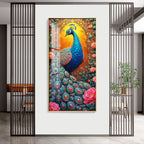 The Peacock Canvas Premium Acrylic Vertical Wall Art