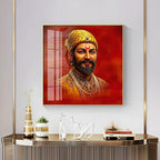 Shivaji Maharaj Ji Premium Acrylic Square Wall Art
