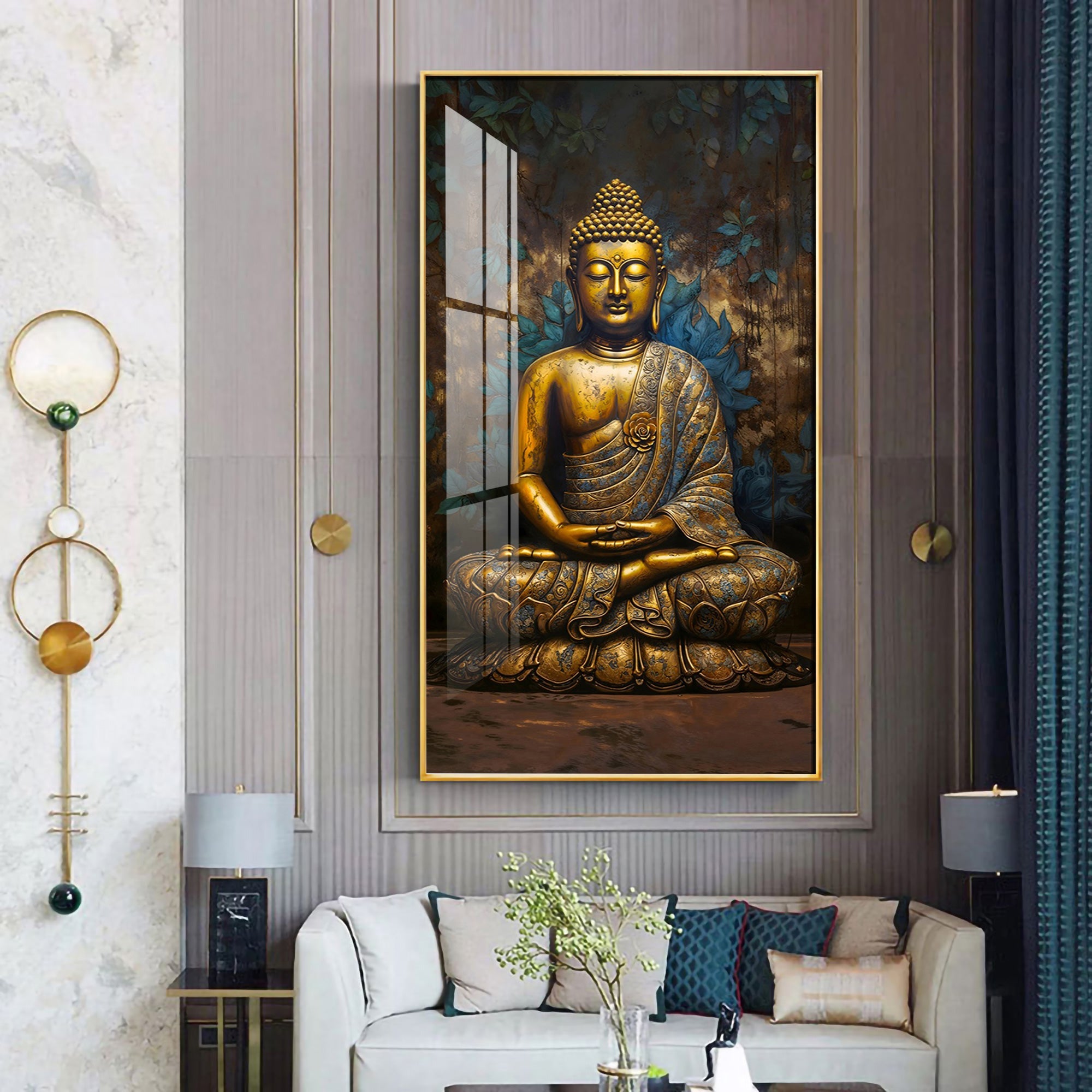 Tranquil Vista Buddha Premium Acrylic Vertical Wall Art