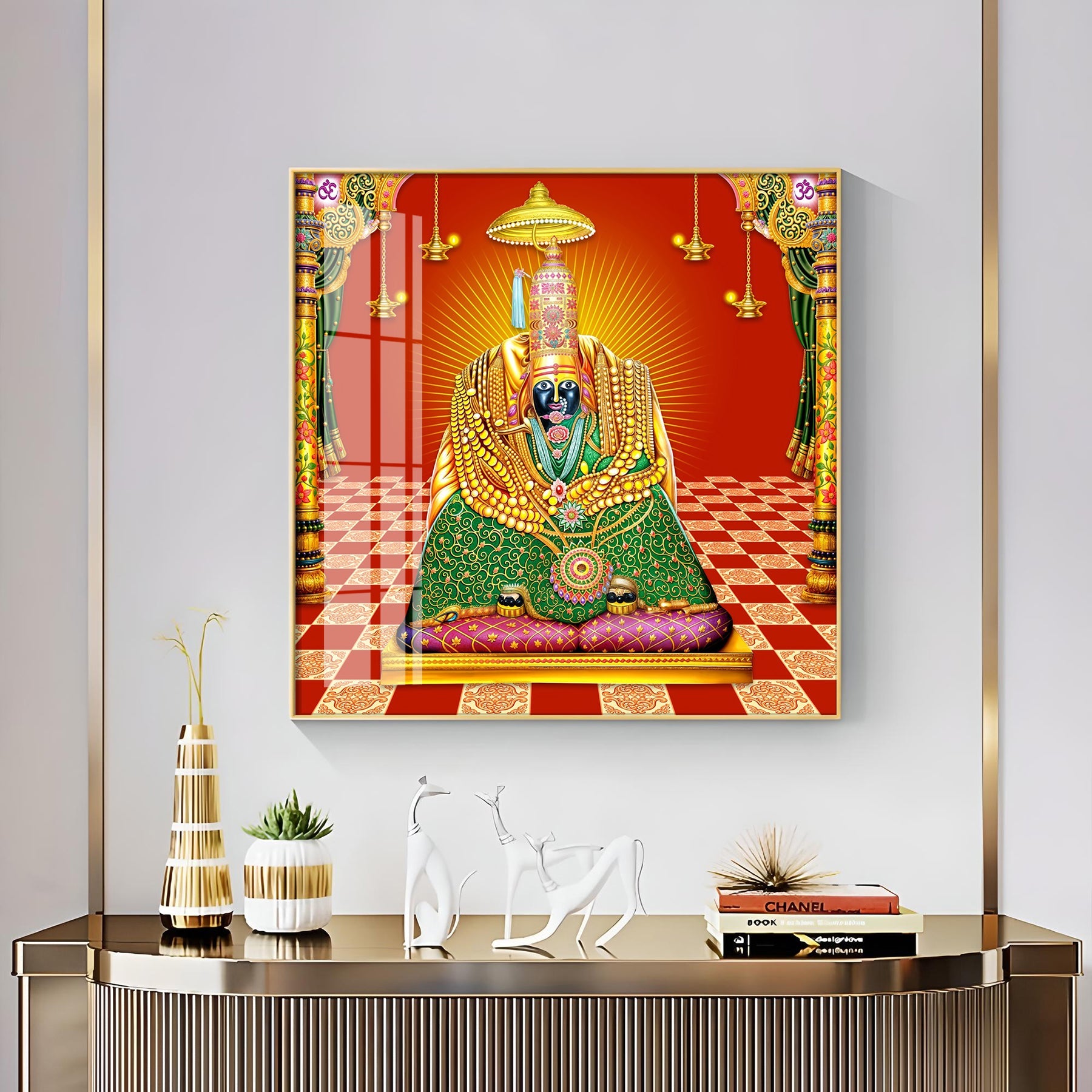Shri Tulja Bhavani Premium Acrylic Square Wall Art