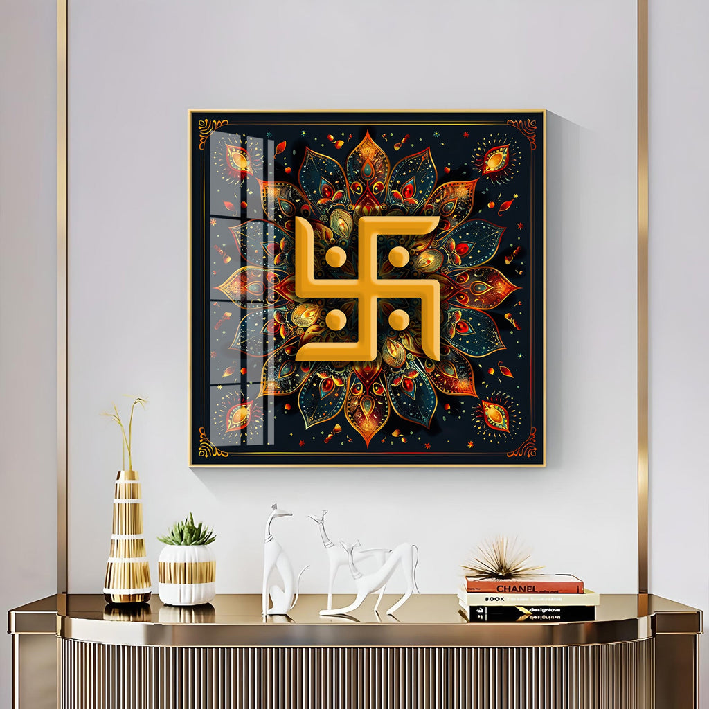Swastika Character Premium Acrylic Square Wall Art