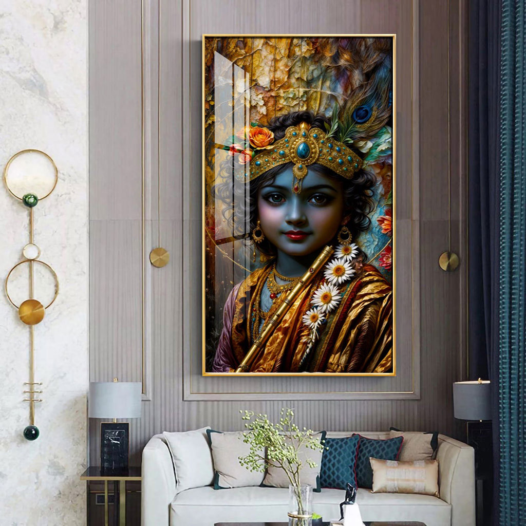 Krishna Essence Premium Acrylic Vertical Wall Art