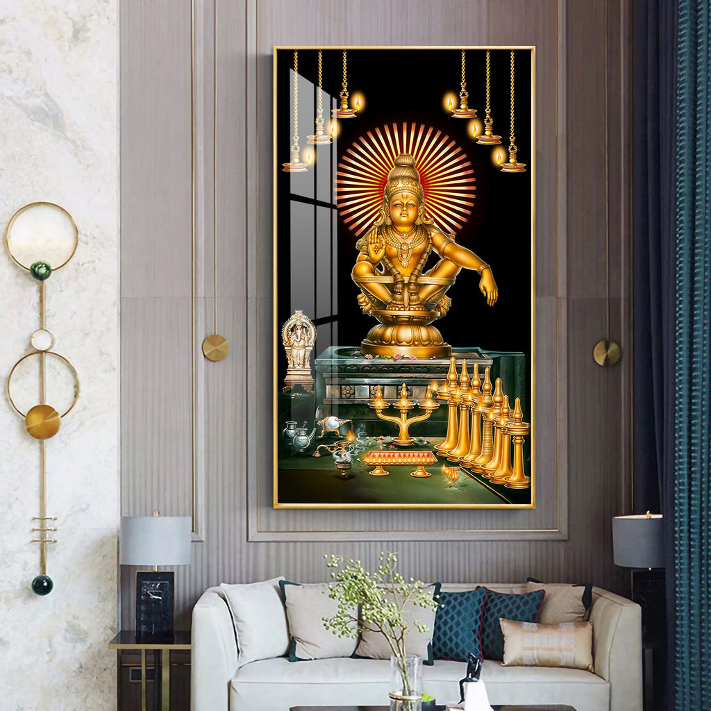 Lord Ayyappa Swamy Premium Acrylic Vertical Wall Art