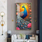 The Peacock Canvas Premium Acrylic Vertical Wall Art