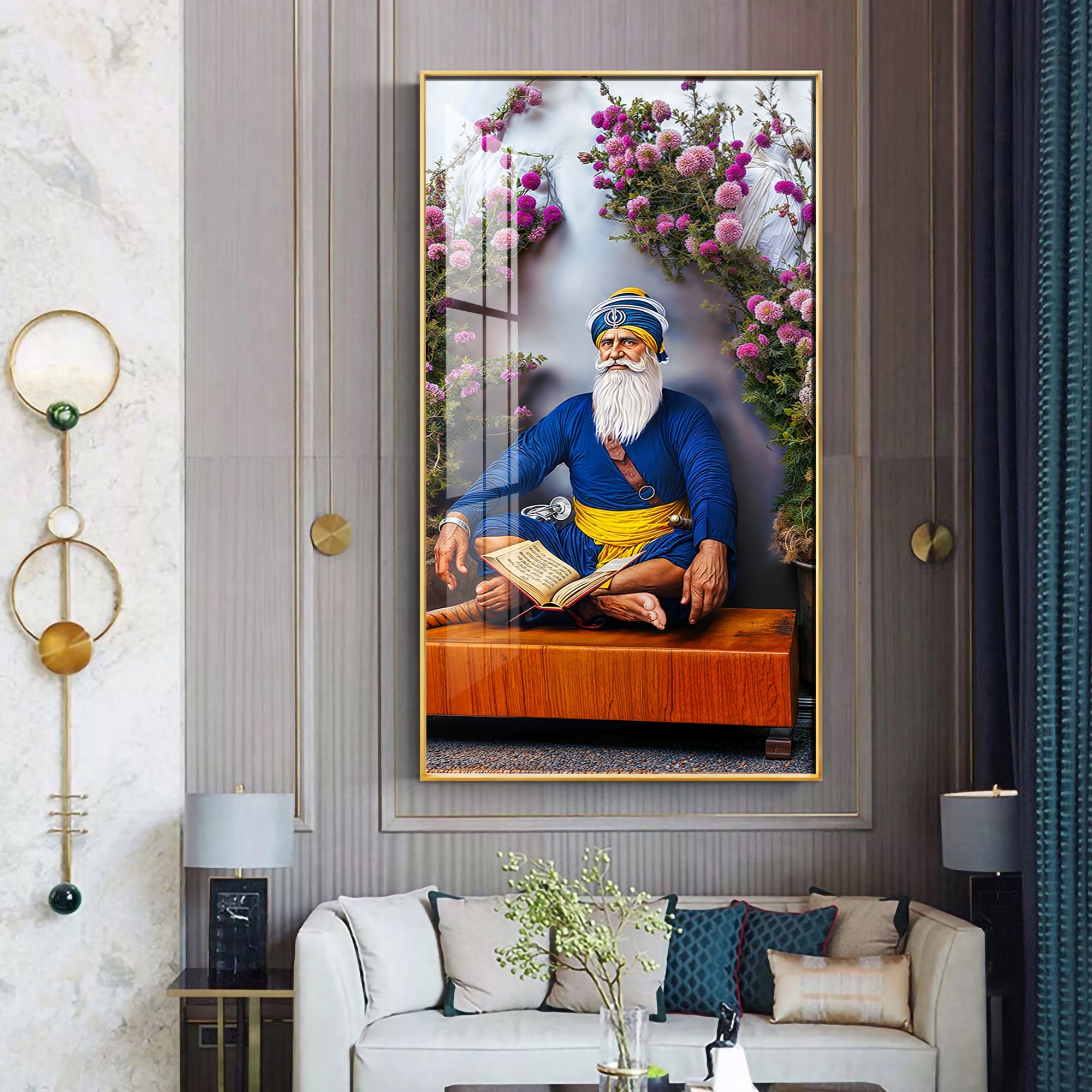 Baba Deep Singh ji Premium Acrylic Vertical Wall Art