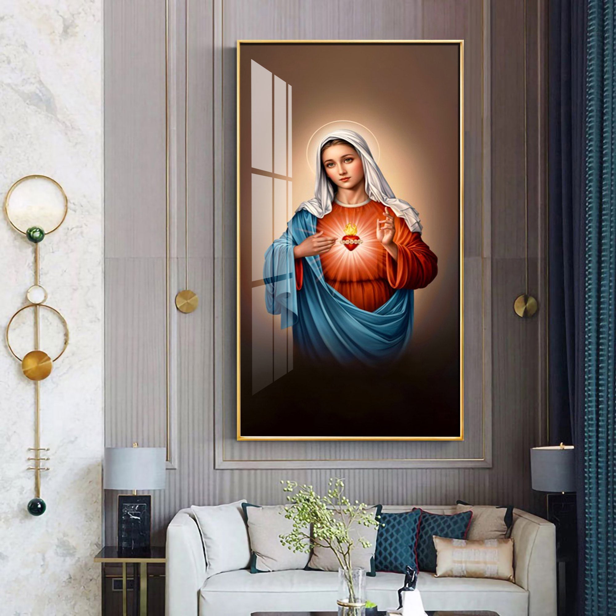 The Heart of Mary Premium Acrylic Vertical Wall Art