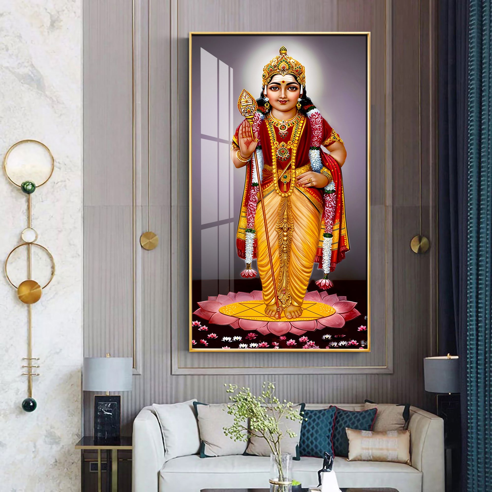 Lord Murugan Premium Acrylic Vertical Wall Art
