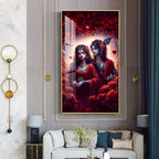 Krishna & Radha Affection Premium Acrylic Vertical Wall Art
