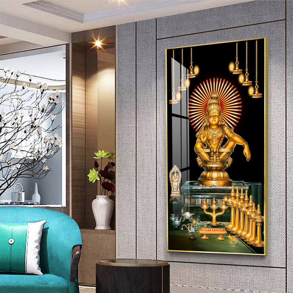 Lord Ayyappa Swamy Premium Acrylic Vertical Wall Art