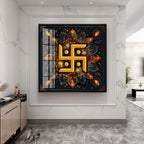Swastika Character Premium Acrylic Square Wall Art