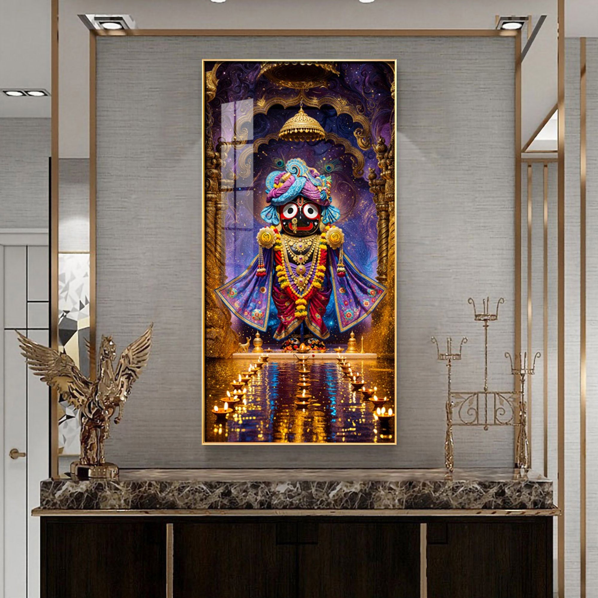 Lord Jagannath Portrait Premium Acrylic Vertical Wall Art